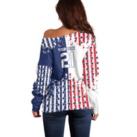 2026 Rugby Nations Series Custom United States Off Shoulder Sweater Red Star And Stripes Pattern