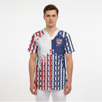 2026 Rugby Nations Series Custom United States Scrub Top Red Star And Stripes Pattern