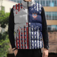 2026 Rugby Nations Series Custom United States Sleeveless Puffer Jacket Red Star And Stripes Pattern