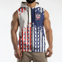 2026 Rugby Nations Series Custom United States Sleeveless Zip Hoodie Red Star And Stripes Pattern