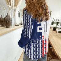 2026 Rugby Nations Series Custom United States Women Casual Shirt Red Star And Stripes Pattern