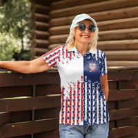 2026 Rugby Nations Series Custom United States Women Polo Shirt Red Star And Stripes Pattern