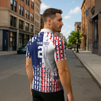 2026 Rugby Nations Series Custom United States Zipper Polo Shirt Red Star And Stripes Pattern
