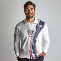 2026 Rugby Nations Series Custom United States Long Sleeve Polo Shirt Bald Eagle Heritage