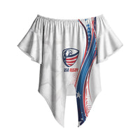 2026 Rugby Nations Series Custom United States Off Shoulder Wrap Waist Top Bald Eagle Heritage