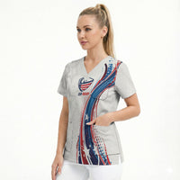 2026 Rugby Nations Series Custom United States Scrub Top Bald Eagle Heritage