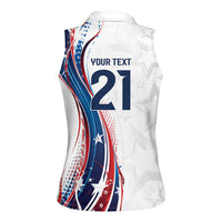 2026 Rugby Nations Series Custom United States Women Sleeveless Polo Shirt Bald Eagle Heritage