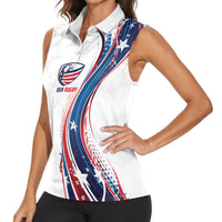 2026 Rugby Nations Series Custom United States Women Sleeveless Polo Shirt Bald Eagle Heritage