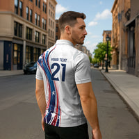 2026 Rugby Nations Series Custom United States Zipper Polo Shirt Bald Eagle Heritage