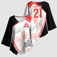 2026 Rugby Nations Series Custom Canada Kimono Sleeve Blouse Les Rouges Maple Leaf