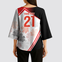 2026 Rugby Nations Series Custom Canada Kimono Sleeve Blouse Les Rouges Maple Leaf