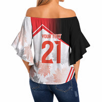 2026 Rugby Nations Series Custom Canada Off Shoulder Wrap Waist Top Les Rouges Maple Leaf