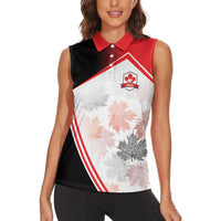 2026 Rugby Nations Series Custom Canada Women Sleeveless Polo Shirt Les Rouges Maple Leaf