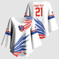 2026 Rugby Nations Series Custom Chile Kimono Sleeve Blouse Los Condores Eagle Bold Stripes Pride