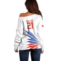 2026 Rugby Nations Series Custom Chile Off Shoulder Sweater Los Condores Eagle Bold Stripes Pride