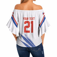 2026 Rugby Nations Series Custom Chile Off Shoulder Wrap Waist Top Los Condores Eagle Bold Stripes Pride