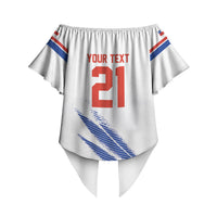 2026 Rugby Nations Series Custom Chile Off Shoulder Wrap Waist Top Los Condores Eagle Bold Stripes Pride