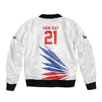 2026 Rugby Nations Series Custom Chile Sleeve Zip Bomber Jacket Los Condores Eagle Bold Stripes Pride