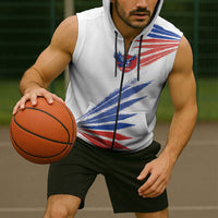 2026 Rugby Nations Series Custom Chile Sleeveless Zip Hoodie Los Condores Eagle Bold Stripes Pride
