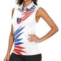 2026 Rugby Nations Series Custom Chile Women Sleeveless Polo Shirt Los Condores Eagle Bold Stripes Pride