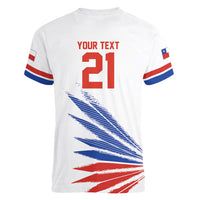 2026 Rugby Nations Series Custom Chile Women V-Neck T-Shirt Los Condores Eagle Bold Stripes Pride