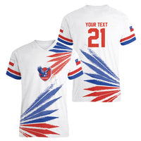 2026 Rugby Nations Series Custom Chile Women V-Neck T-Shirt Los Condores Eagle Bold Stripes Pride