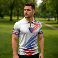 2026 Rugby Nations Series Custom Chile Zipper Polo Shirt Los Condores Eagle Bold Stripes Pride