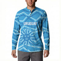 2026 Rugby Nations Series Custom Uruguay Button Sweatshirt Los Teros Sun Of May