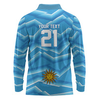 2026 Rugby Nations Series Custom Uruguay Long Sleeve Polo Shirt Los Teros Sun Of May
