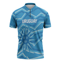2026 Rugby Nations Series Custom Uruguay Zipper Polo Shirt Los Teros Sun Of May