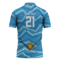 2026 Rugby Nations Series Custom Uruguay Zipper Polo Shirt Los Teros Sun Of May