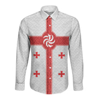 2026 Rugby Nations Series Custom Georgia Long Sleeve Button Shirt Lelo Warriors