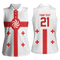 2026 Rugby Nations Series Custom Georgia Women Sleeveless Polo Shirt Lelo Warriors