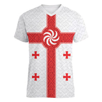 2026 Rugby Nations Series Custom Georgia Women V-Neck T-Shirt Lelo Warriors