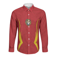 2026 Rugby Nations Series Custom Romania Long Sleeve Button Shirt Stejarii Oaks Carpathian Pattern