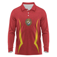 2026 Rugby Nations Series Custom Romania Long Sleeve Polo Shirt Stejarii Oaks Carpathian Pattern