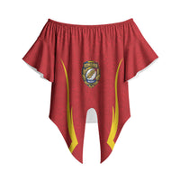 2026 Rugby Nations Series Custom Romania Off Shoulder Wrap Waist Top Stejarii Oaks Carpathian Pattern
