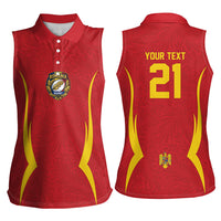 2026 Rugby Nations Series Custom Romania Women Sleeveless Polo Shirt Stejarii Oaks Carpathian Pattern