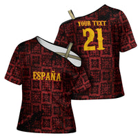 2026 Rugby Nations Series Custom Spain Cross Shoulder Shirt Los Leones Iberian XV Heritage