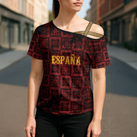 2026 Rugby Nations Series Custom Spain Cross Shoulder Shirt Los Leones Iberian XV Heritage