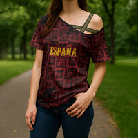 2026 Rugby Nations Series Custom Spain Cross Shoulder Shirt Los Leones Iberian XV Heritage