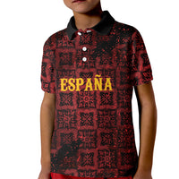 2026 Rugby Nations Series Custom Spain Kid Polo Shirt Los Leones Iberian XV Heritage