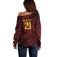 2026 Rugby Nations Series Custom Spain Off Shoulder Sweater Los Leones Iberian XV Heritage
