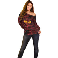 2026 Rugby Nations Series Custom Spain Off Shoulder Sweater Los Leones Iberian XV Heritage