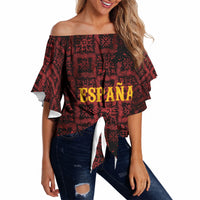 2026 Rugby Nations Series Custom Spain Off Shoulder Wrap Waist Top Los Leones Iberian XV Heritage