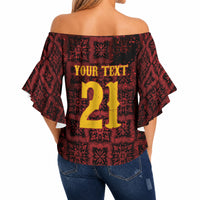 2026 Rugby Nations Series Custom Spain Off Shoulder Wrap Waist Top Los Leones Iberian XV Heritage