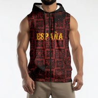 2026 Rugby Nations Series Custom Spain Sleeveless Zip Hoodie Los Leones Iberian XV Heritage