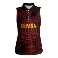 2026 Rugby Nations Series Custom Spain Women Sleeveless Polo Shirt Los Leones Iberian XV Heritage