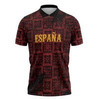 2026 Rugby Nations Series Custom Spain Zipper Polo Shirt Los Leones Iberian XV Heritage