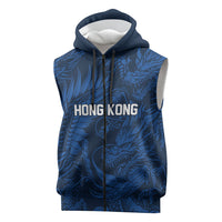 2026 Rugby Nations Series Custom Hong Kong Sleeveless Zip Hoodie Dragon Of The East Style